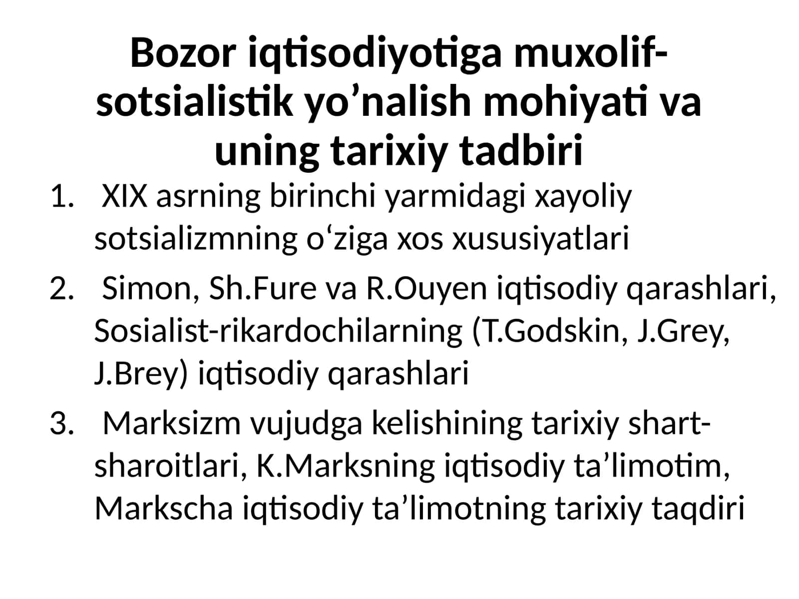 Bozor iqtisodiyoti gamuxolif-sotsialistik yo’nalish