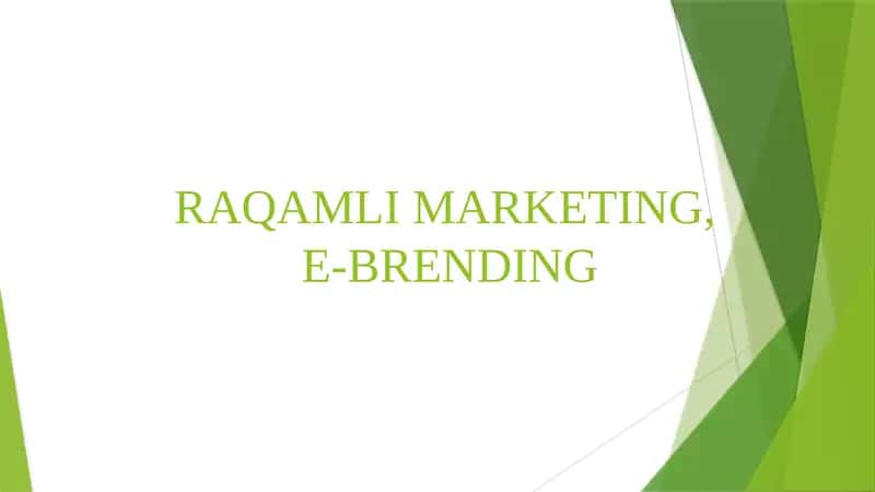 Raqamli Marketing, E-Branding