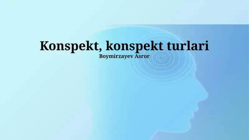 Konspekt, konspekt turlari