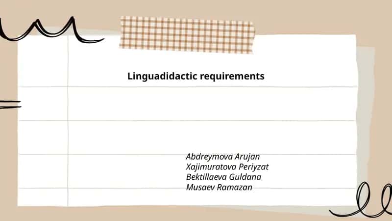 Linguadidactic requirements