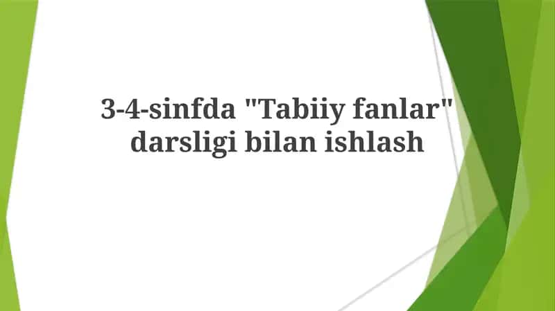 Tabiiyfanlar darsligi 3-4-sinf