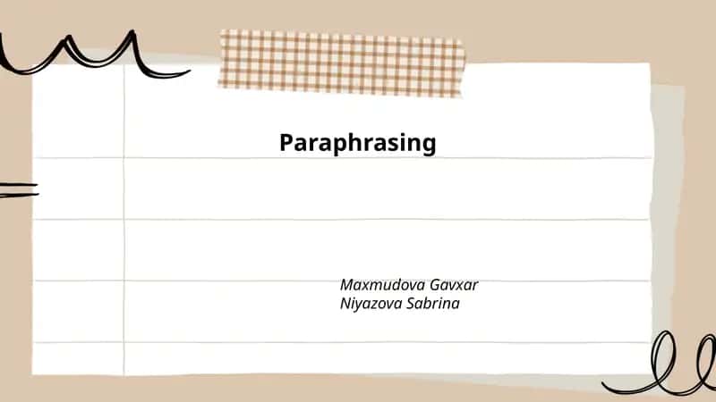 Paraphrasing