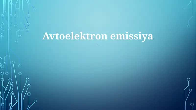 Avtoelektron emissiya