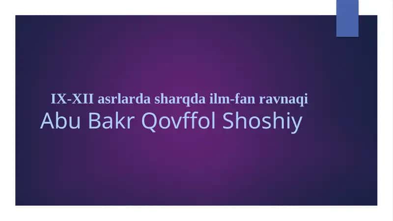 IX-XII asrlarda sharqda ilm-fan ravnaqi