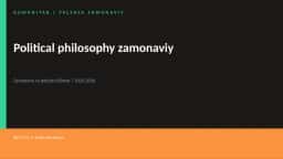 Political philosophy zamonaviy