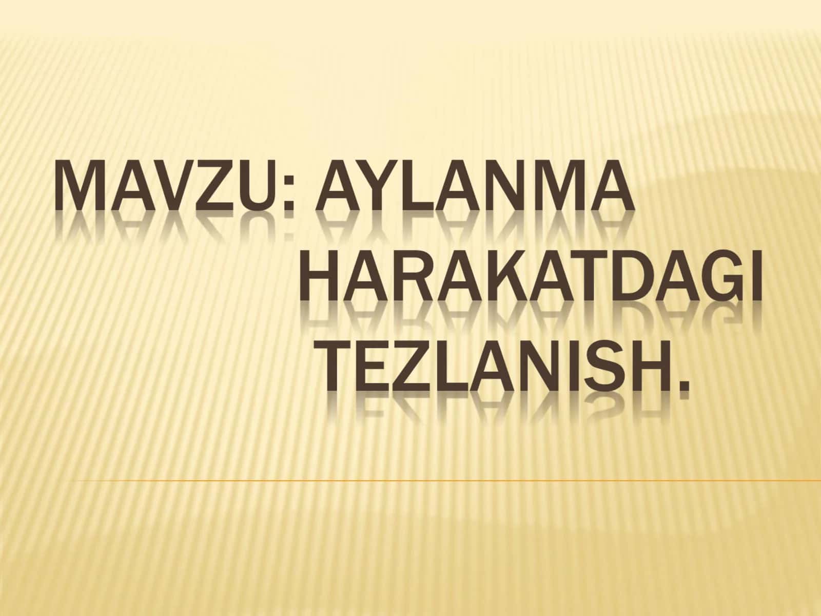Tezlanish