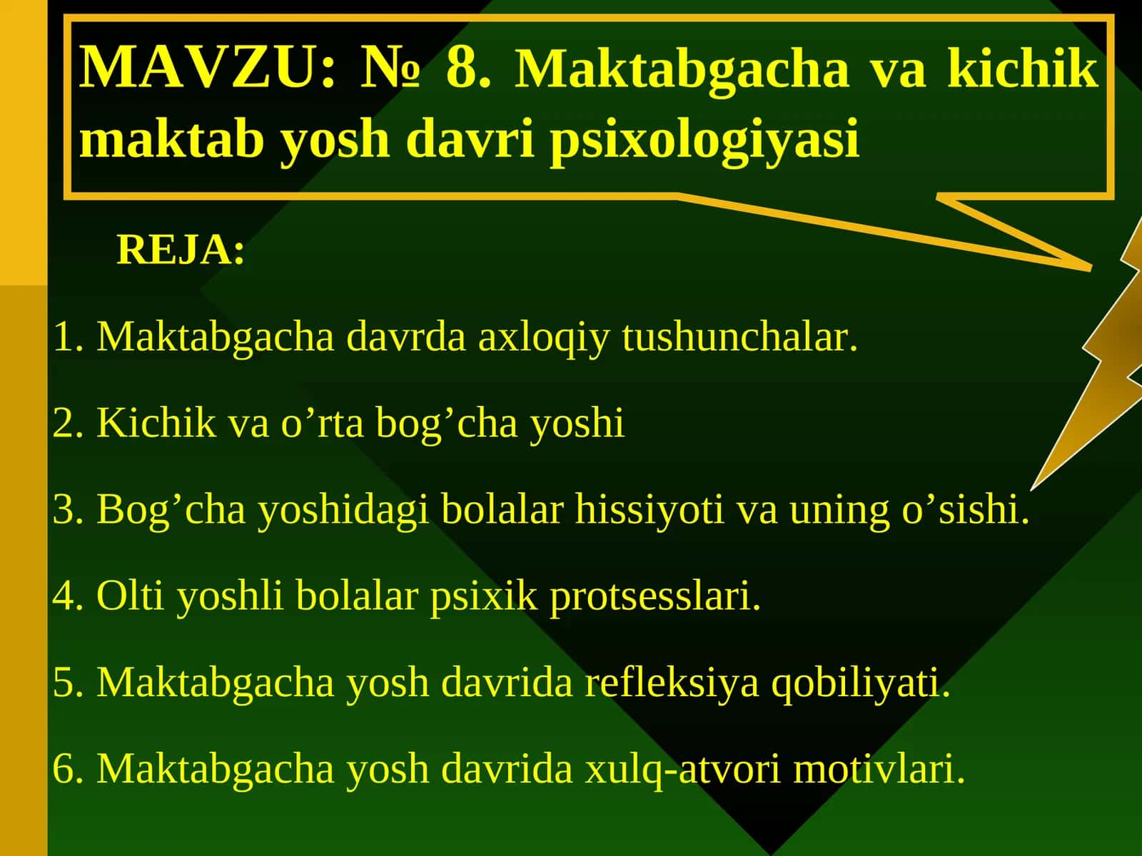 Maktabgacha va kichik maktab yosh davri psixologiyasi