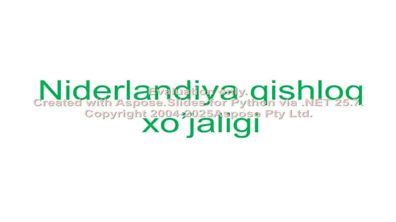 Niderlandiya qishloq xo’jaligi