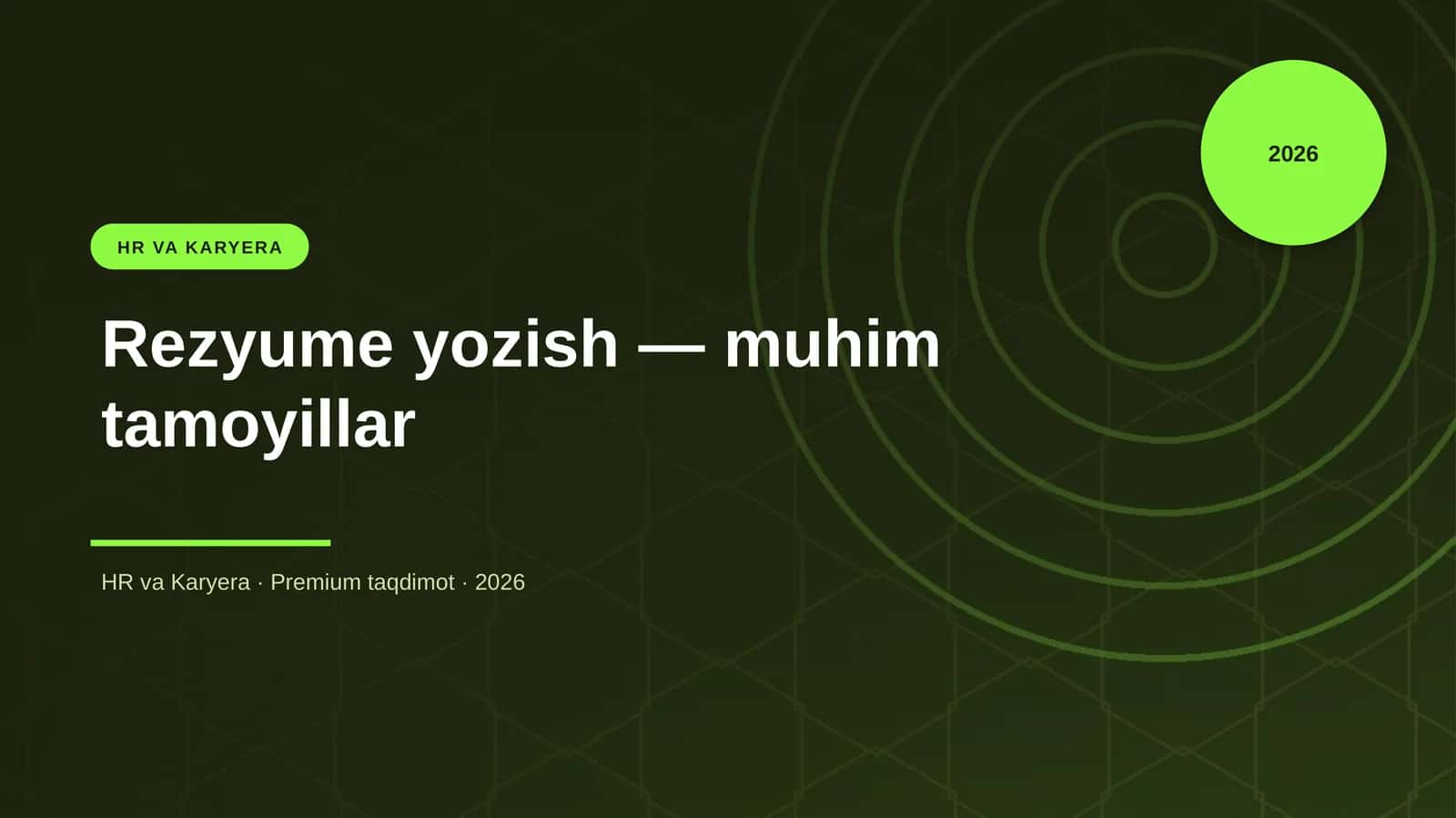 Rezyume yozish — muhim tamoyillar