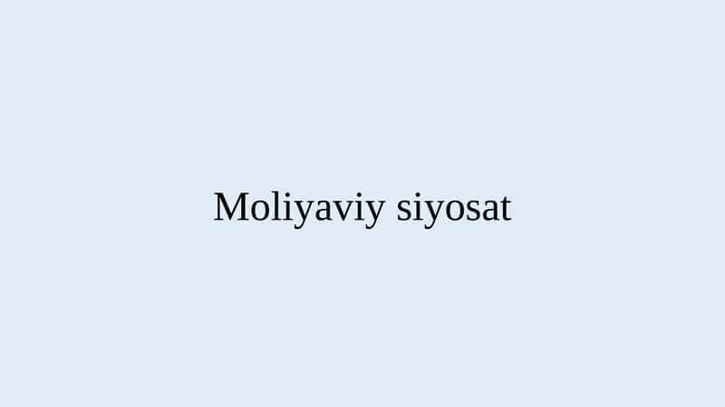 Moliyaviy siyosat