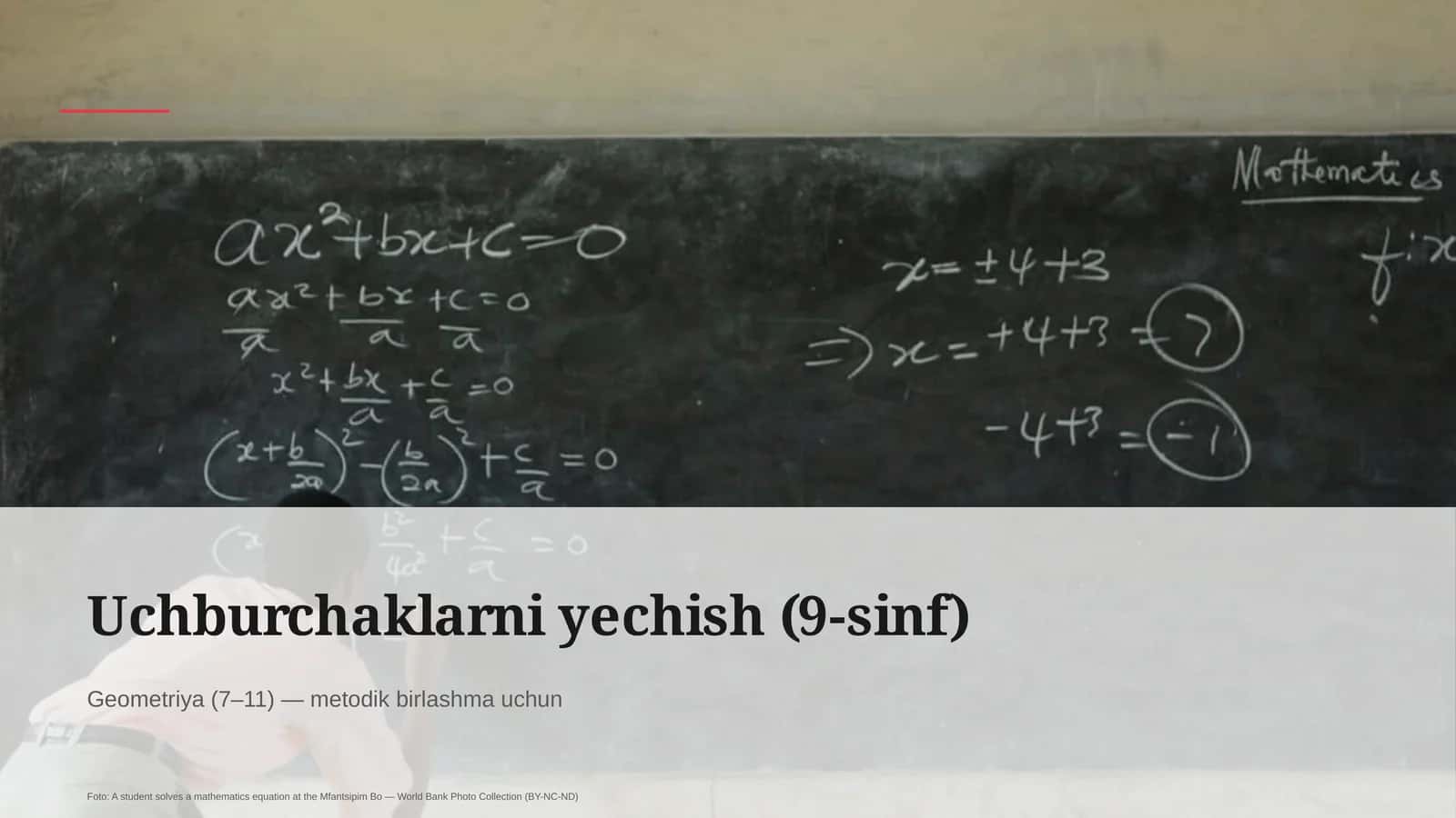 Uchburchaklarni yechish (9-sinf)