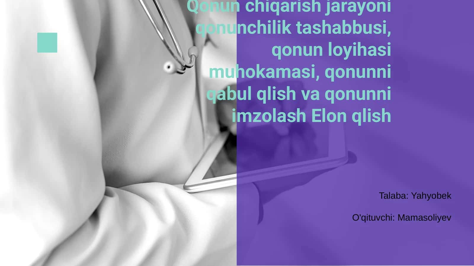 Qonun Chiqarish Jarayoni
