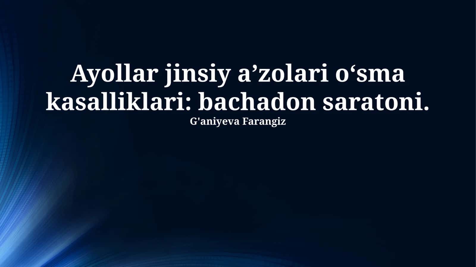 Bacchadon saratoni: Tani, bosqichlar va davolash