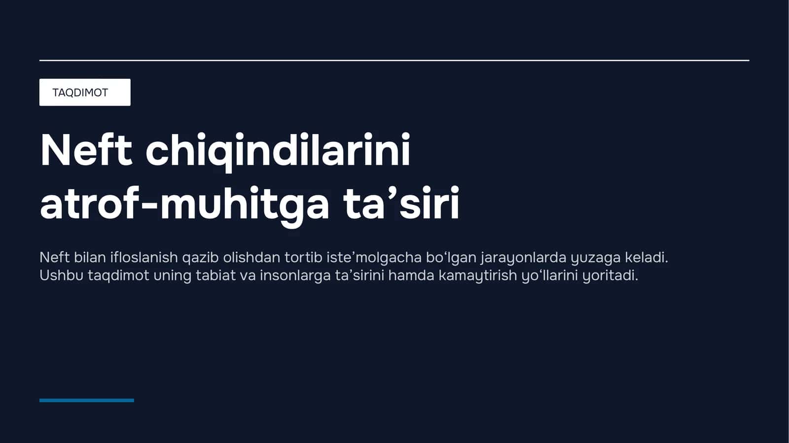 [Neft chiqindilarini atrof-muhitga taʼsiri]