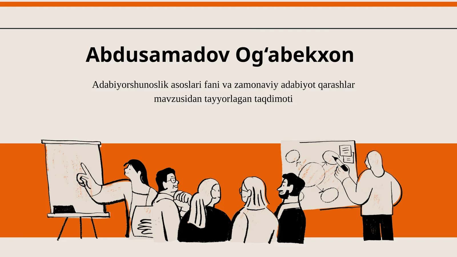 Adabiyorshunoslik asoslari fani va zamonaviy adabiyot qarashlar mavzusidan tayyorlagan taqdimoti