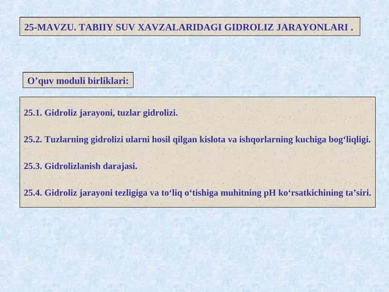 Gidroliz jarayoni, tuzlar gidrolizi