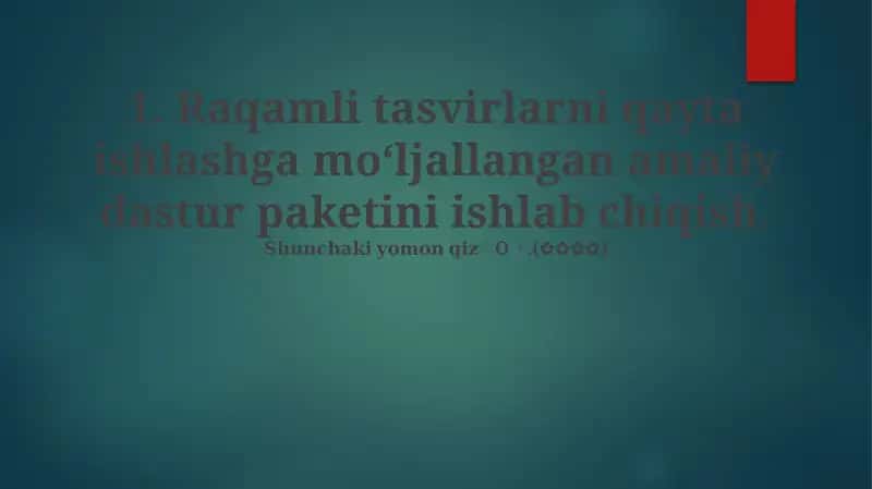 Raqamli tasvirlarni qayta ishlashga moʻljallangan amaliy dastur paketi