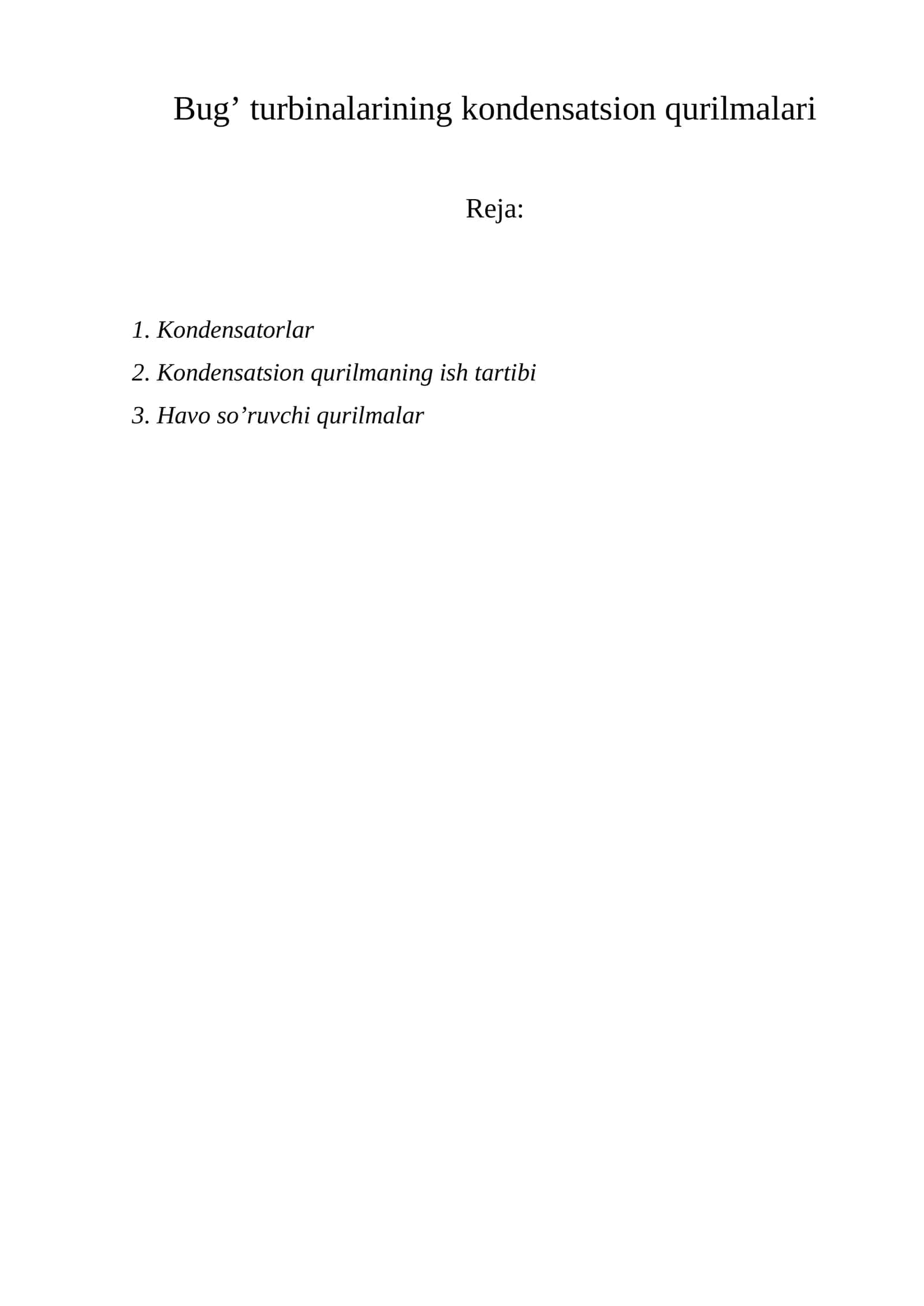 Kondensatorlar