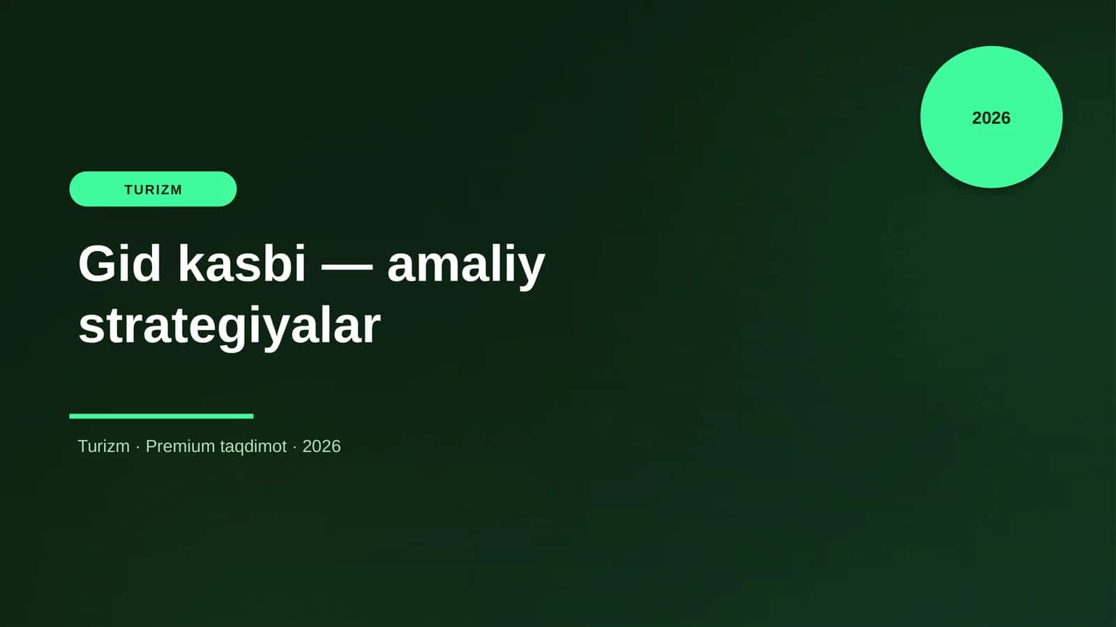 Gid kasbi — amaliy strategiyalar