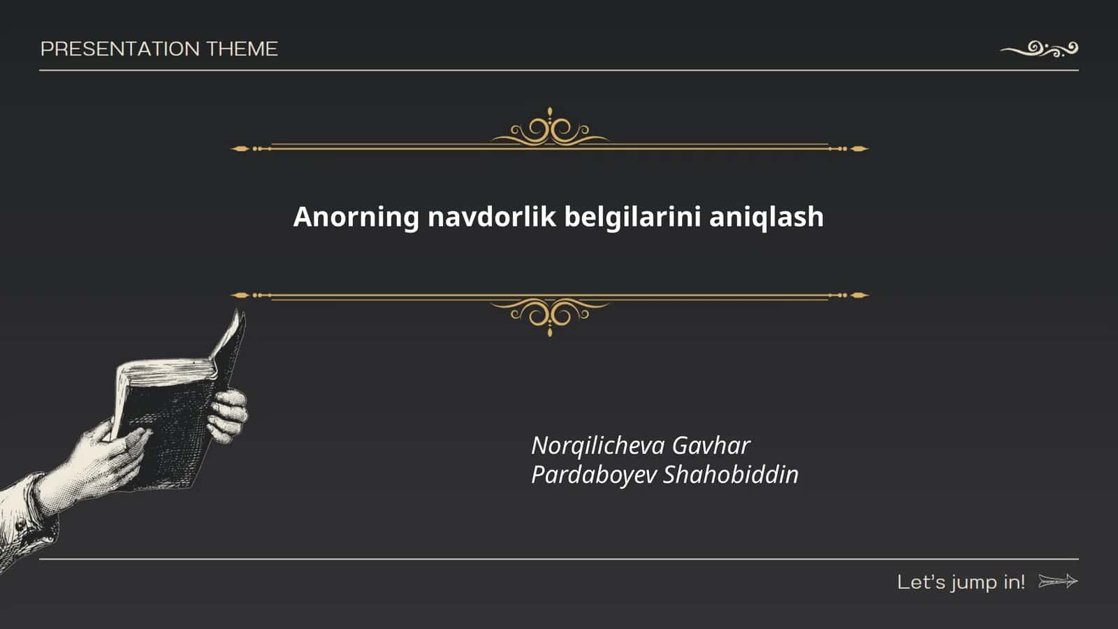 Anorning navdorlik belgilarini aniqlash