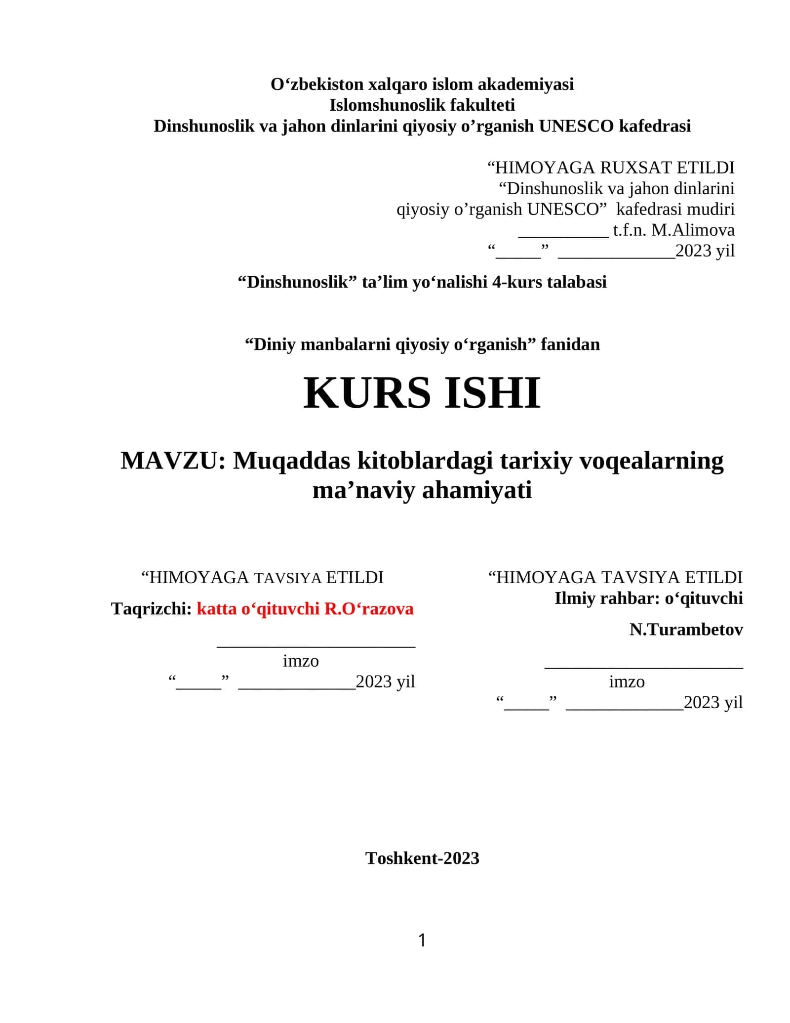 Muqaddas kitoblardagi tarixiy voqealarning ma'naviy ahamiyati