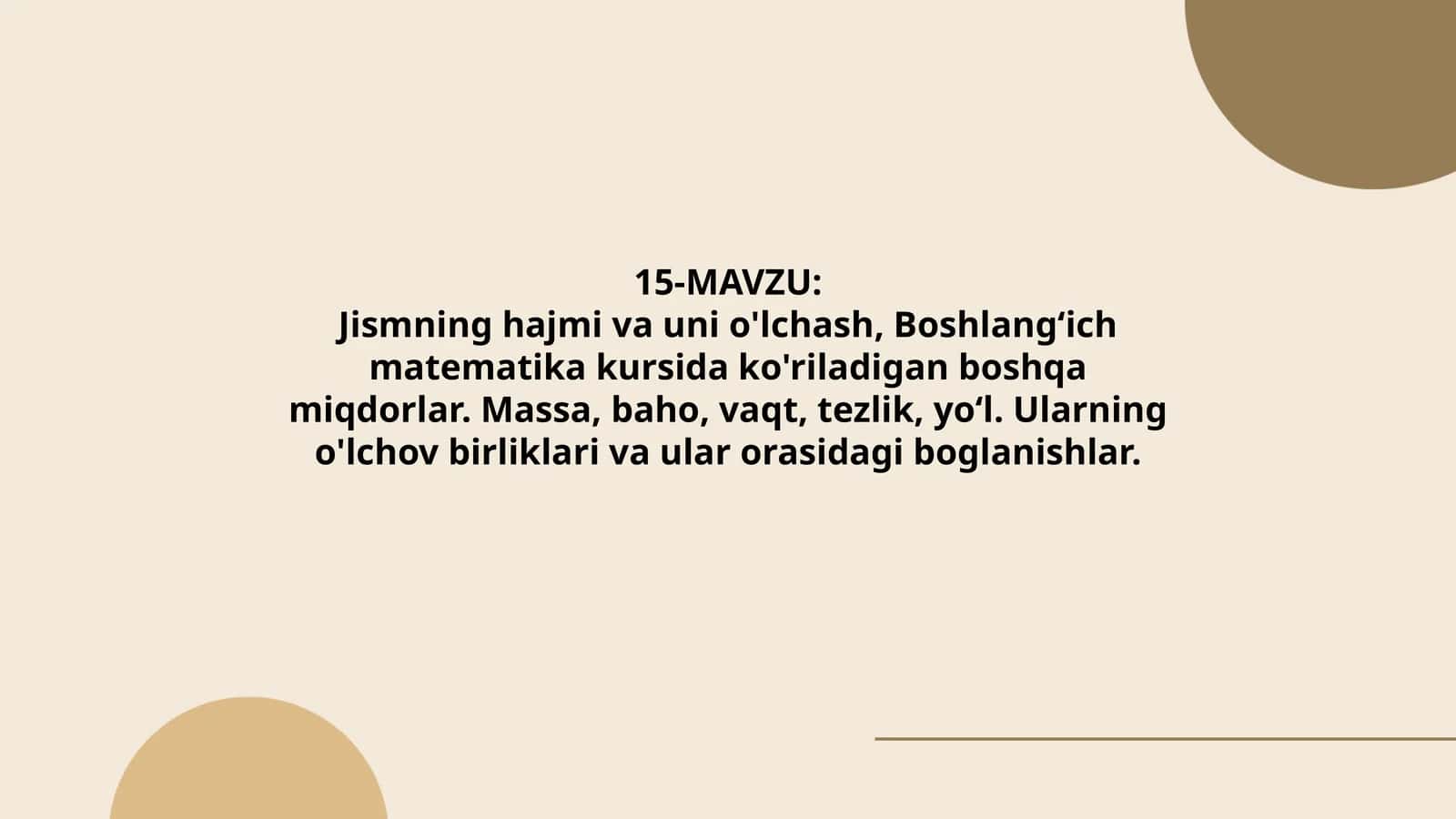 Jismning hajmi va uni o'lchash