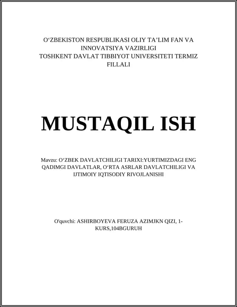 Oʻzbek davlatchligi tarixi