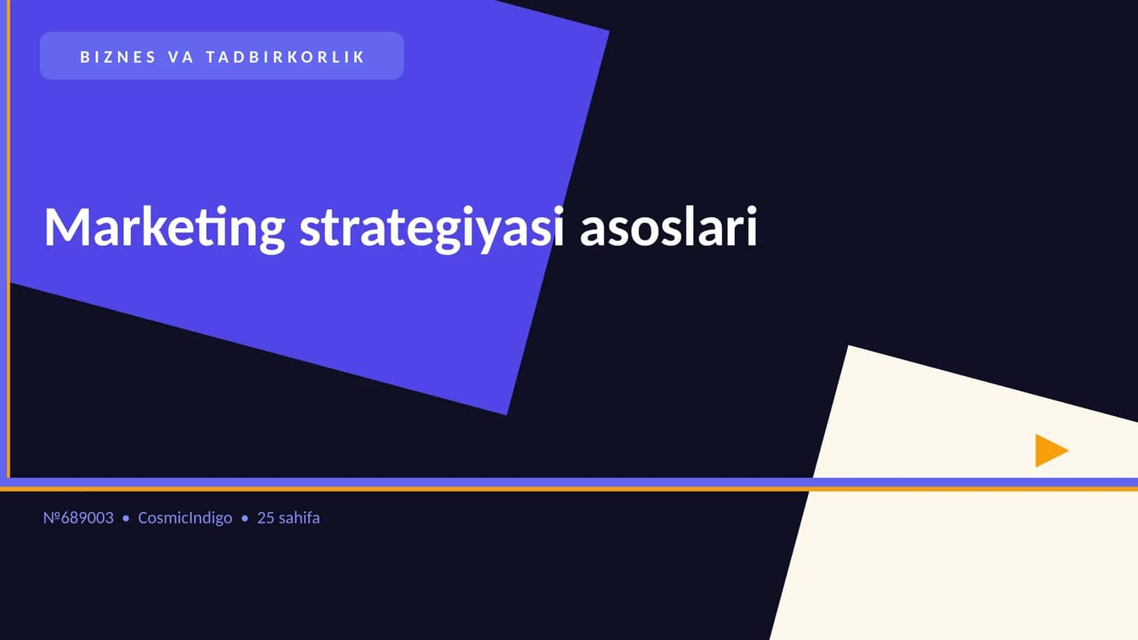 Marketing strategiyasi asoslari