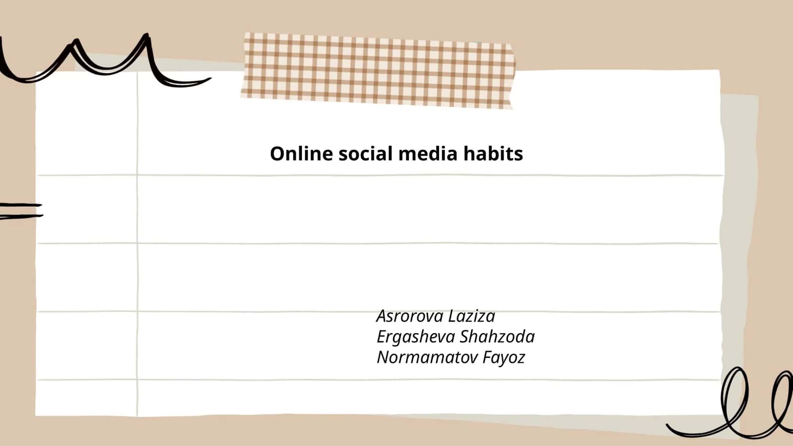Online social media habits