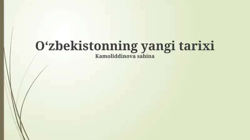 Oʻzbekistonning yangi tarixi