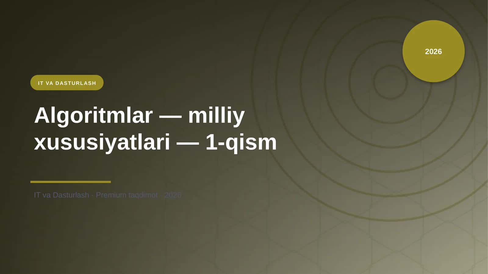 Algoritmlar — milliy xususiyatlari — 1-qism