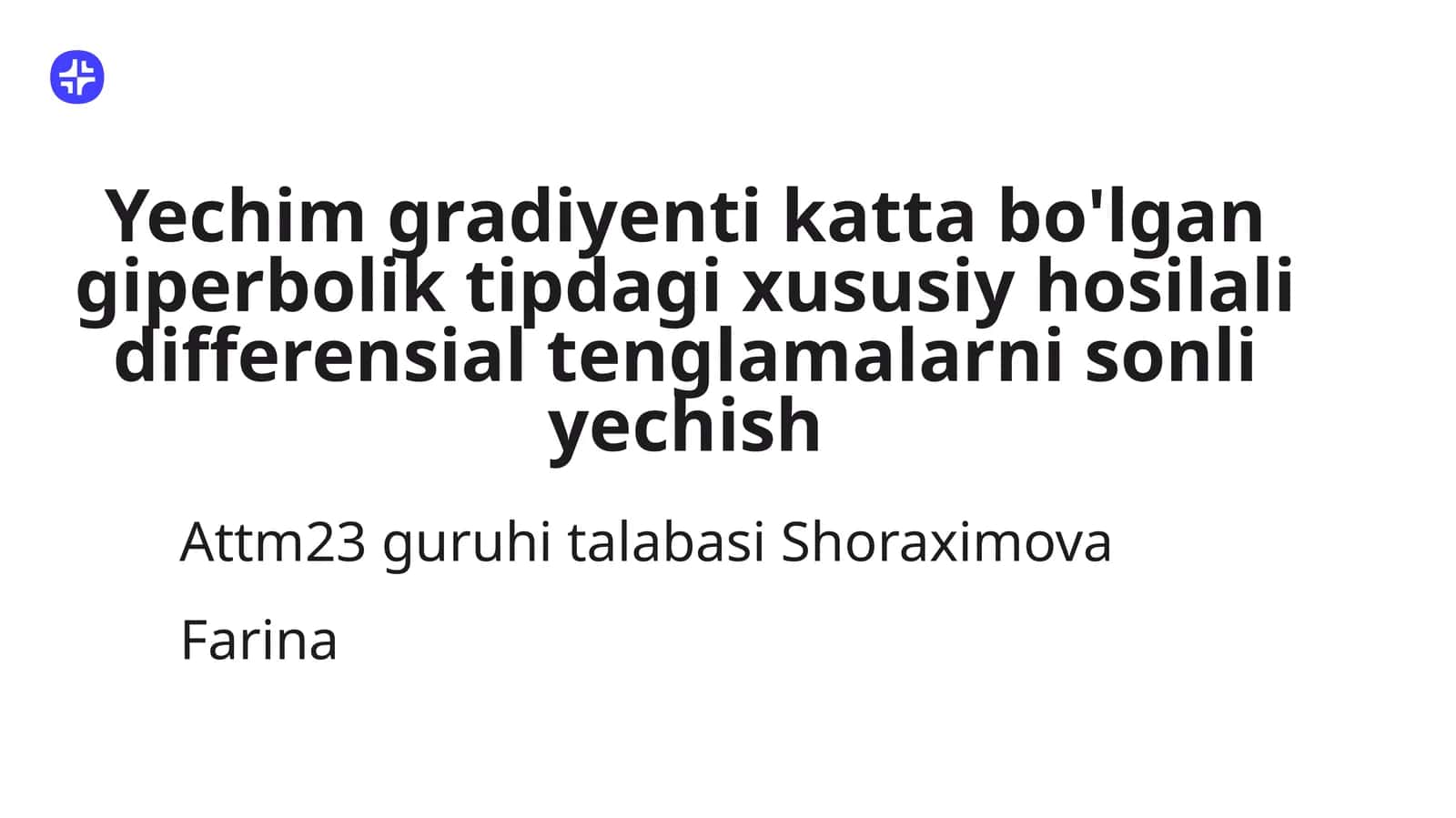 Yechim gradiyenti katta bo'lgan giperbolik tipdagi xususiy hosilali differensial tenglamalarni sonli yechish