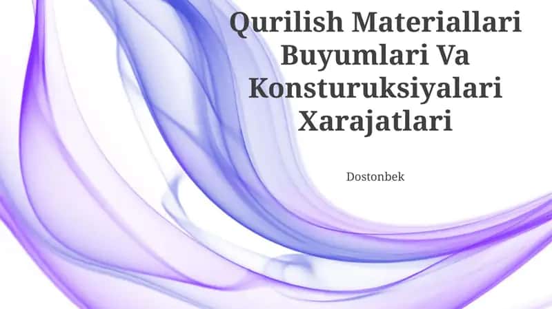 Qurilish Materiallari Buyumlari Va Konsturuksiyalari Xarajatlari