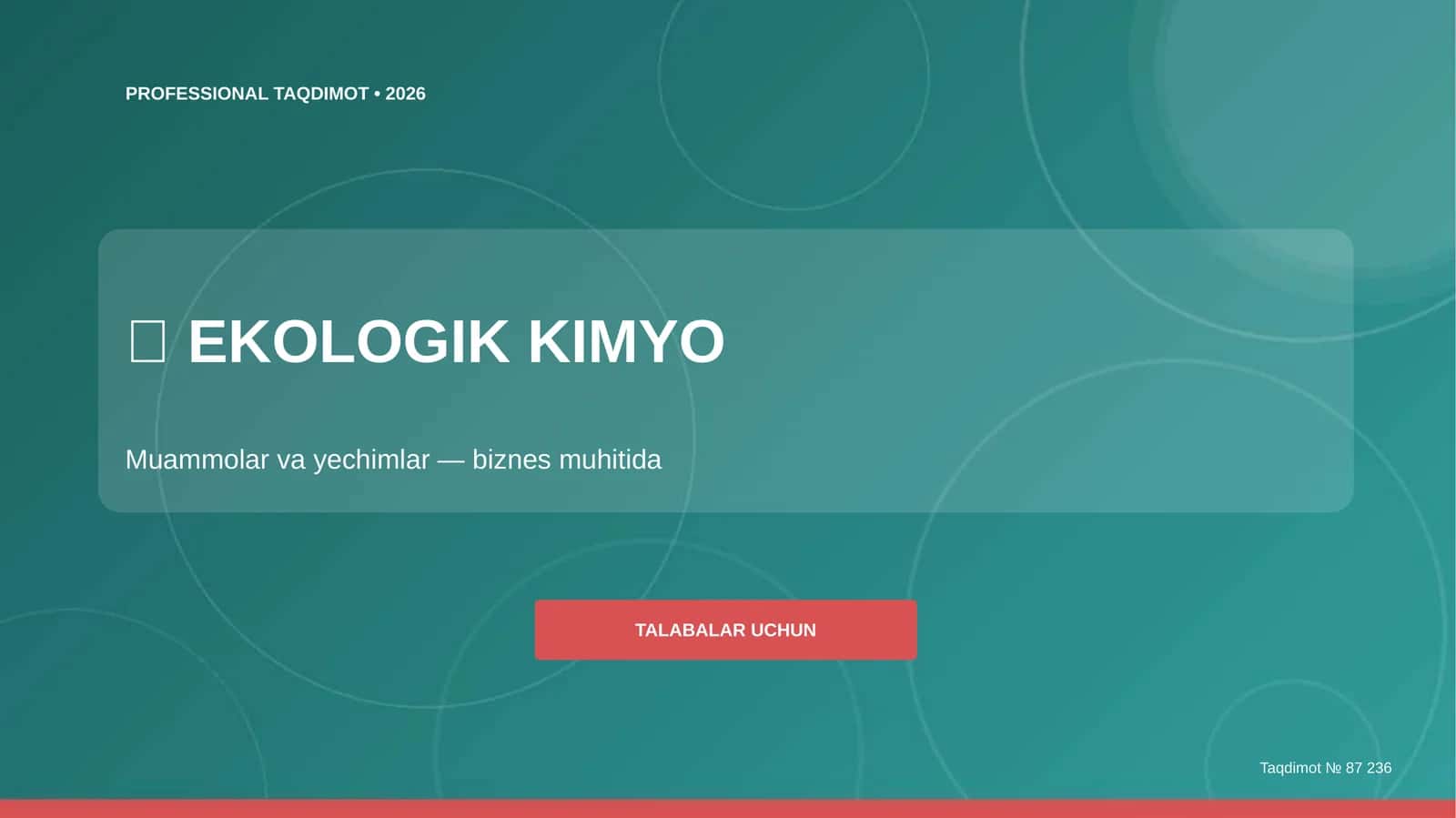 EKOLOGIK KIMYO