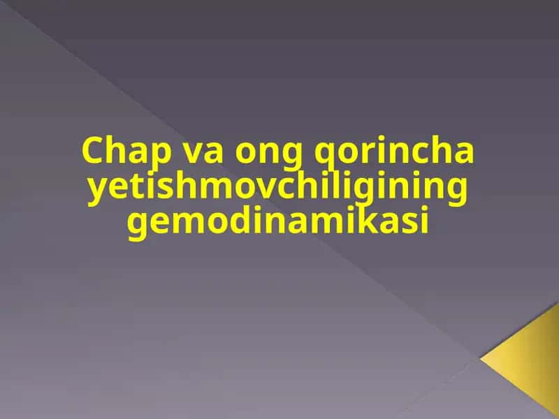 O'ng qorincha yurak etishmovchiligi diagnostikasi