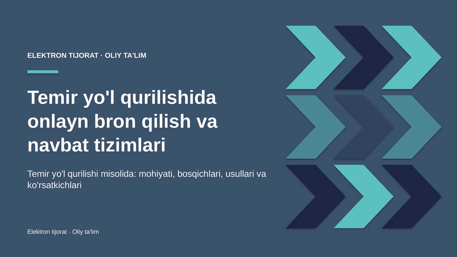 Temir yo'l qurilishida onlayn bron qilish va navbat tizimlari
