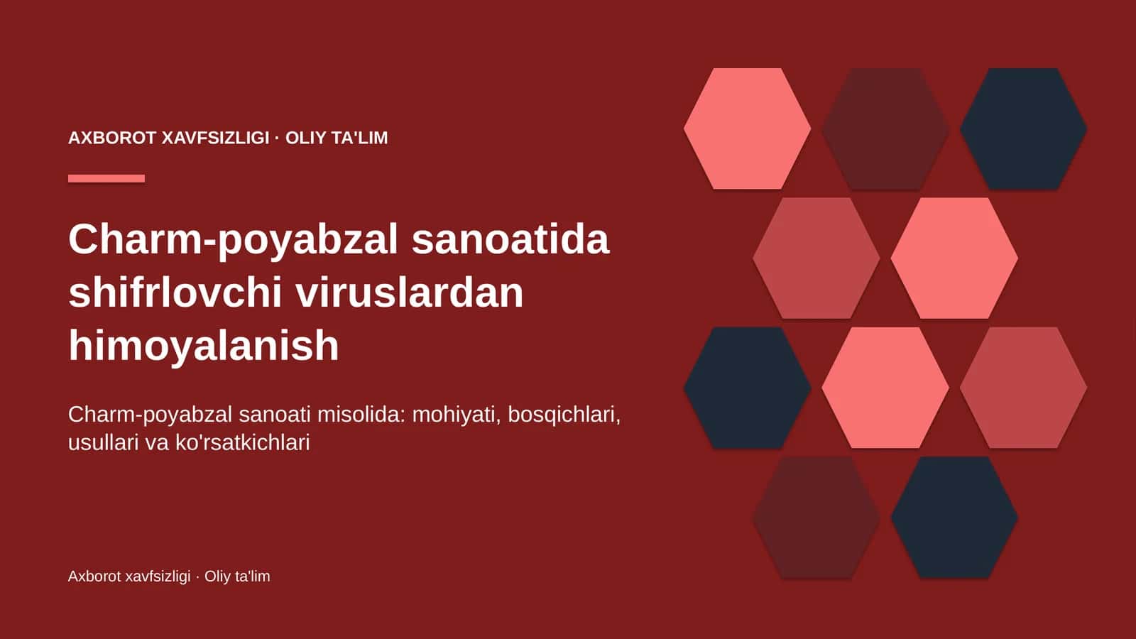 Charm-poyabzal sanoatida shifrlovchi viruslardan himoyalanish