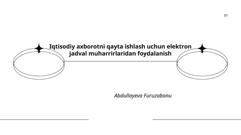 Iqtisodiy axborotni qayta ishlash uchun elektron jadval muharrirlaridan foydalanish
