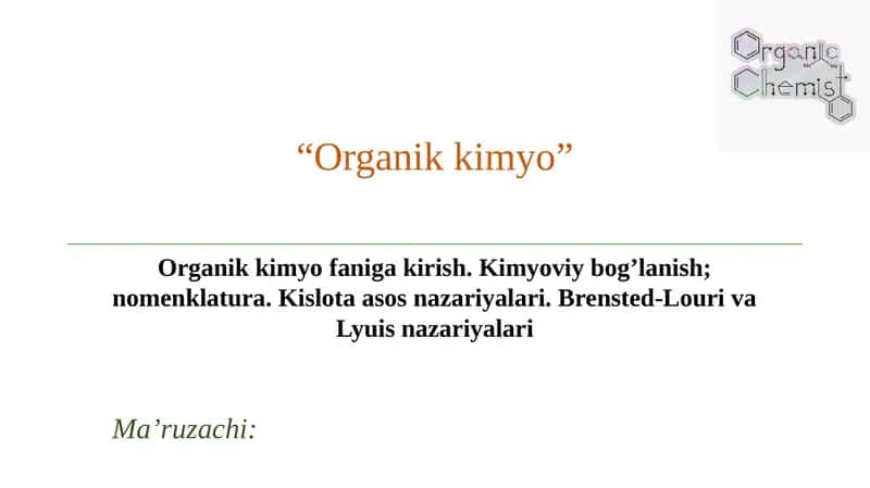 Organik kimyo