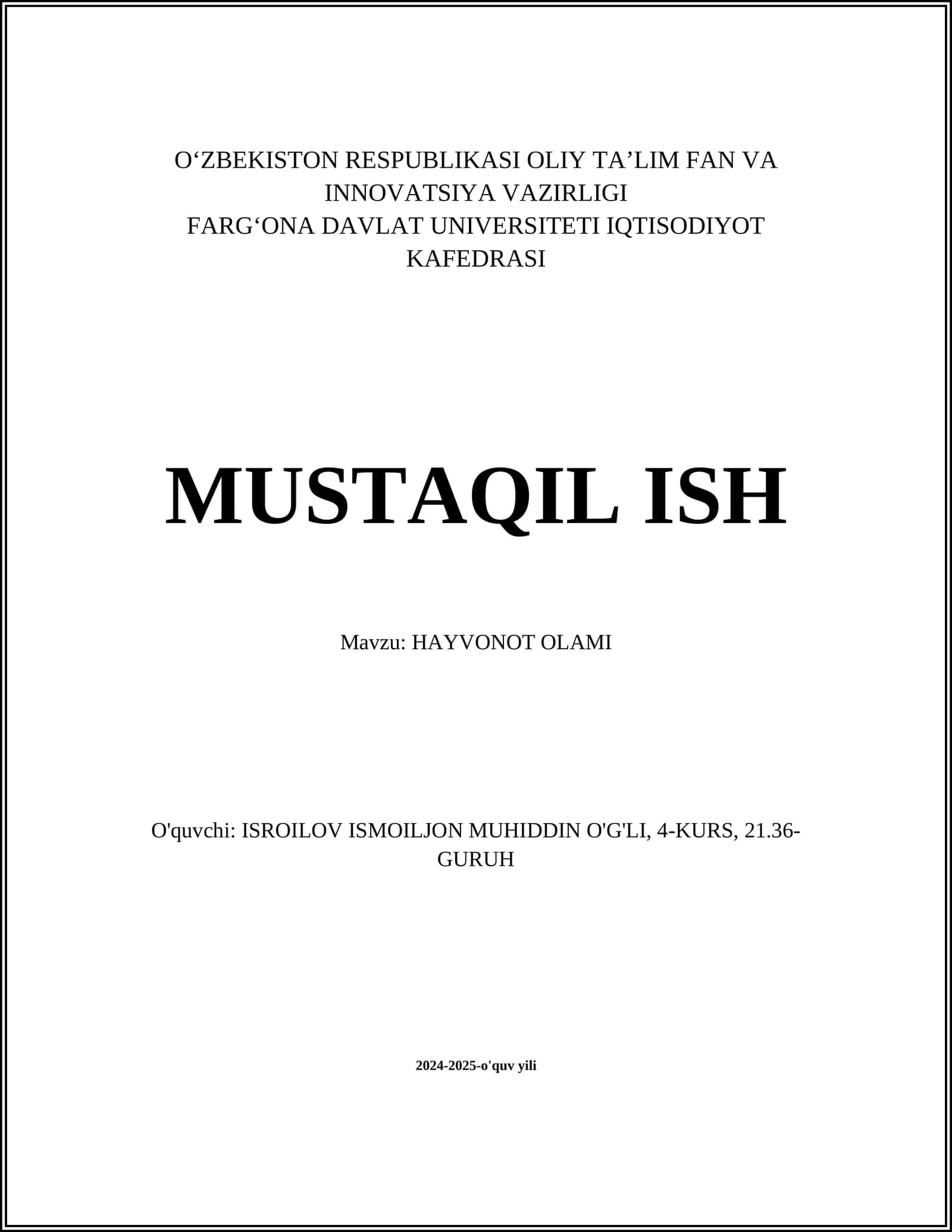 HAYVONOT OLAMI