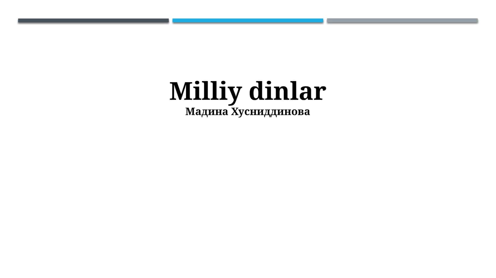 Milliy dinlar