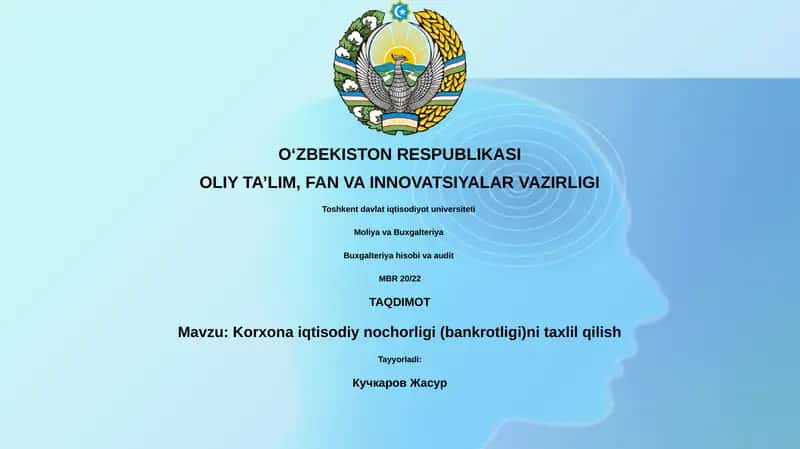 Korxona iqtisodiy nochorligi (bankrotligi)ni taxlil qilish