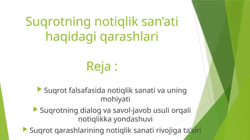 Suqrotning notiqlik san’ati haqida qarashlari