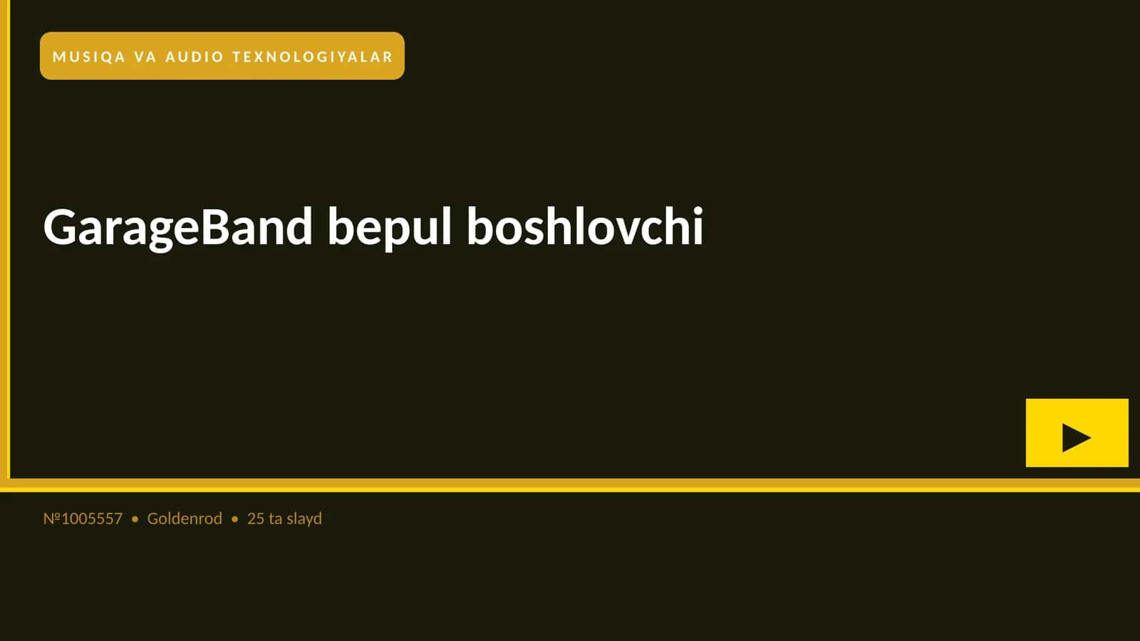 GarageBand bepul boshlovchi