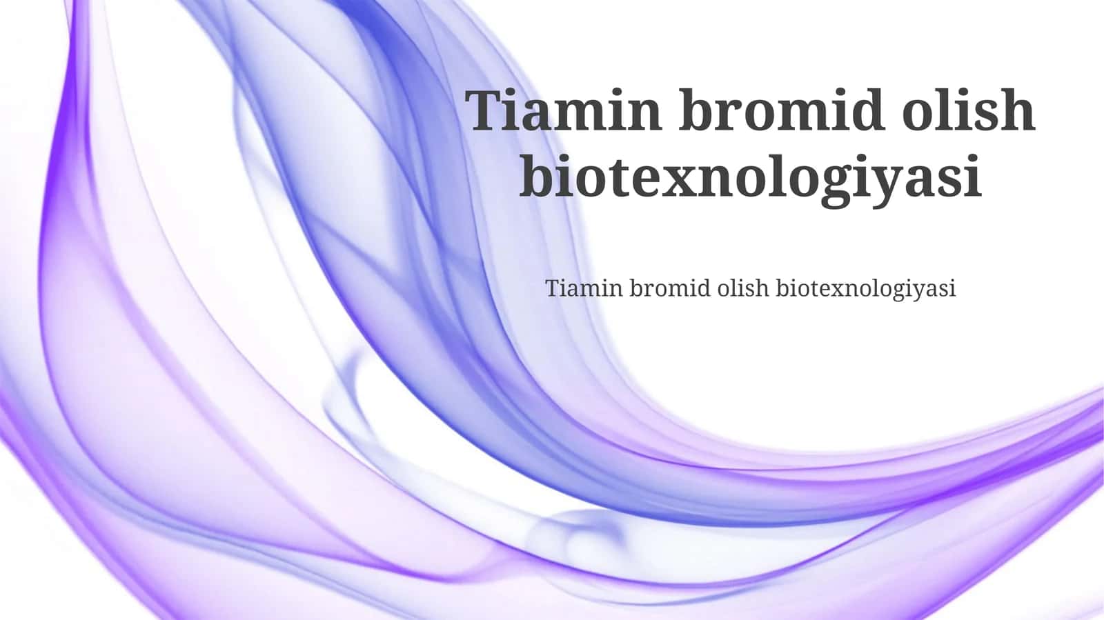Tiamin bromid olish biotexnologiyasi
