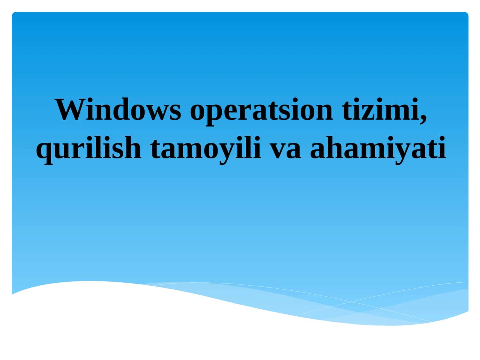 Windows operatsion tizimi