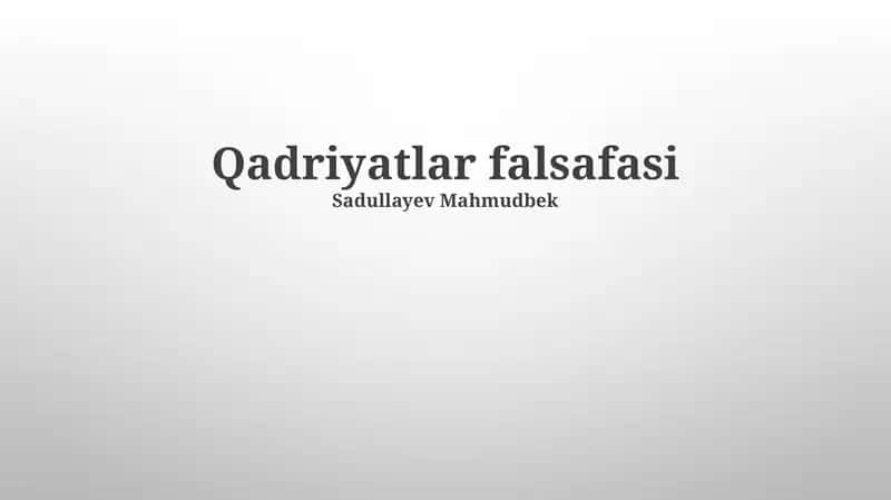Qadriyatlar falsafasi