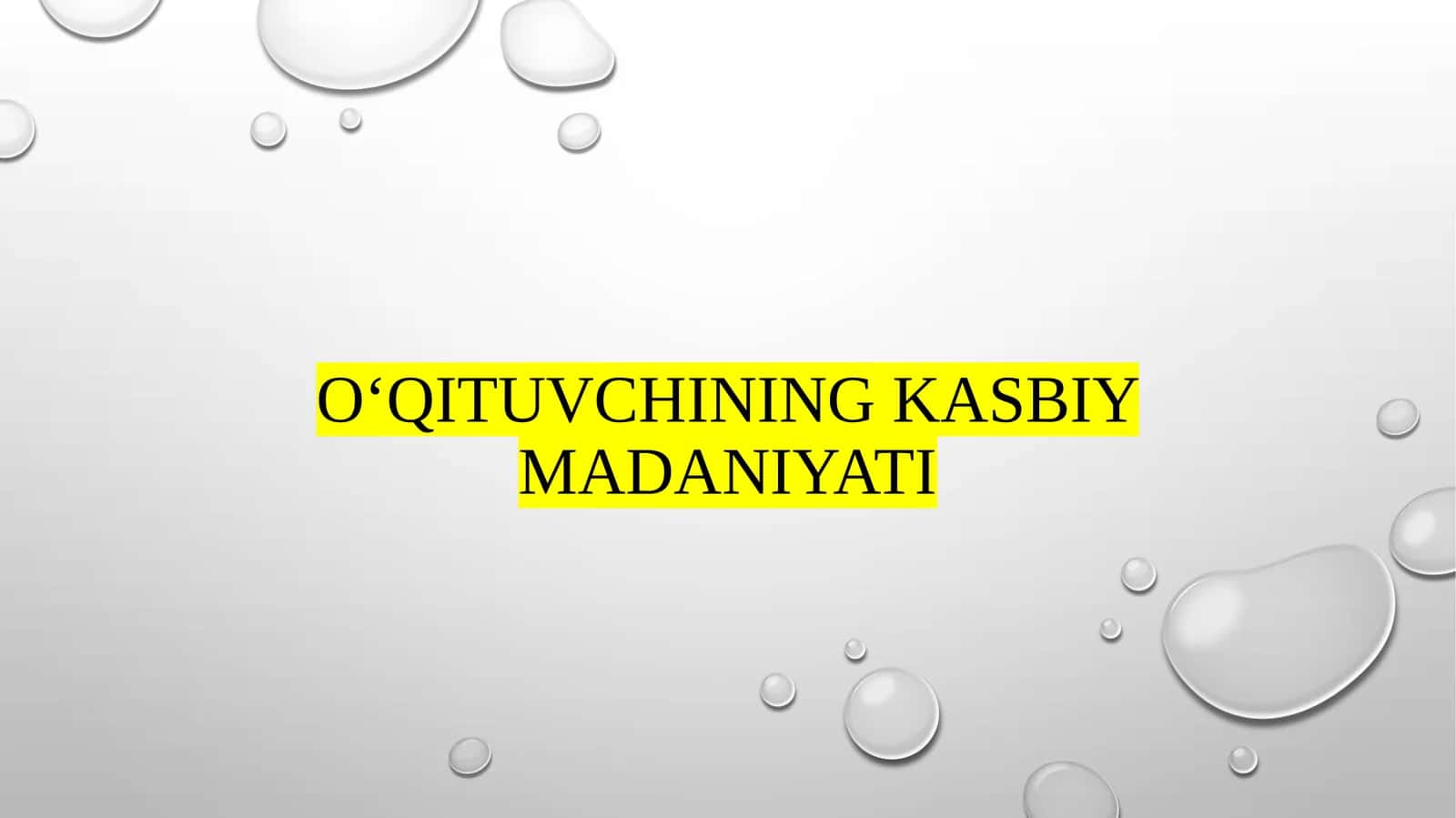 Kasbiy Madaniyat Tushunchasi