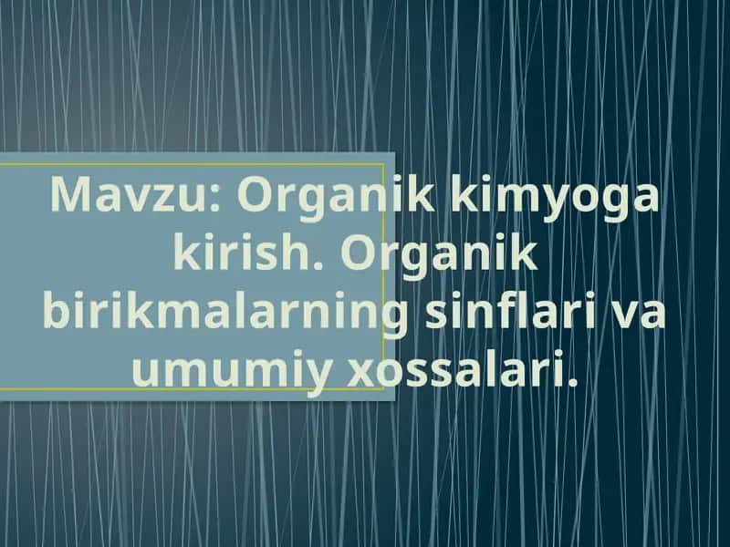 Organik kimyo