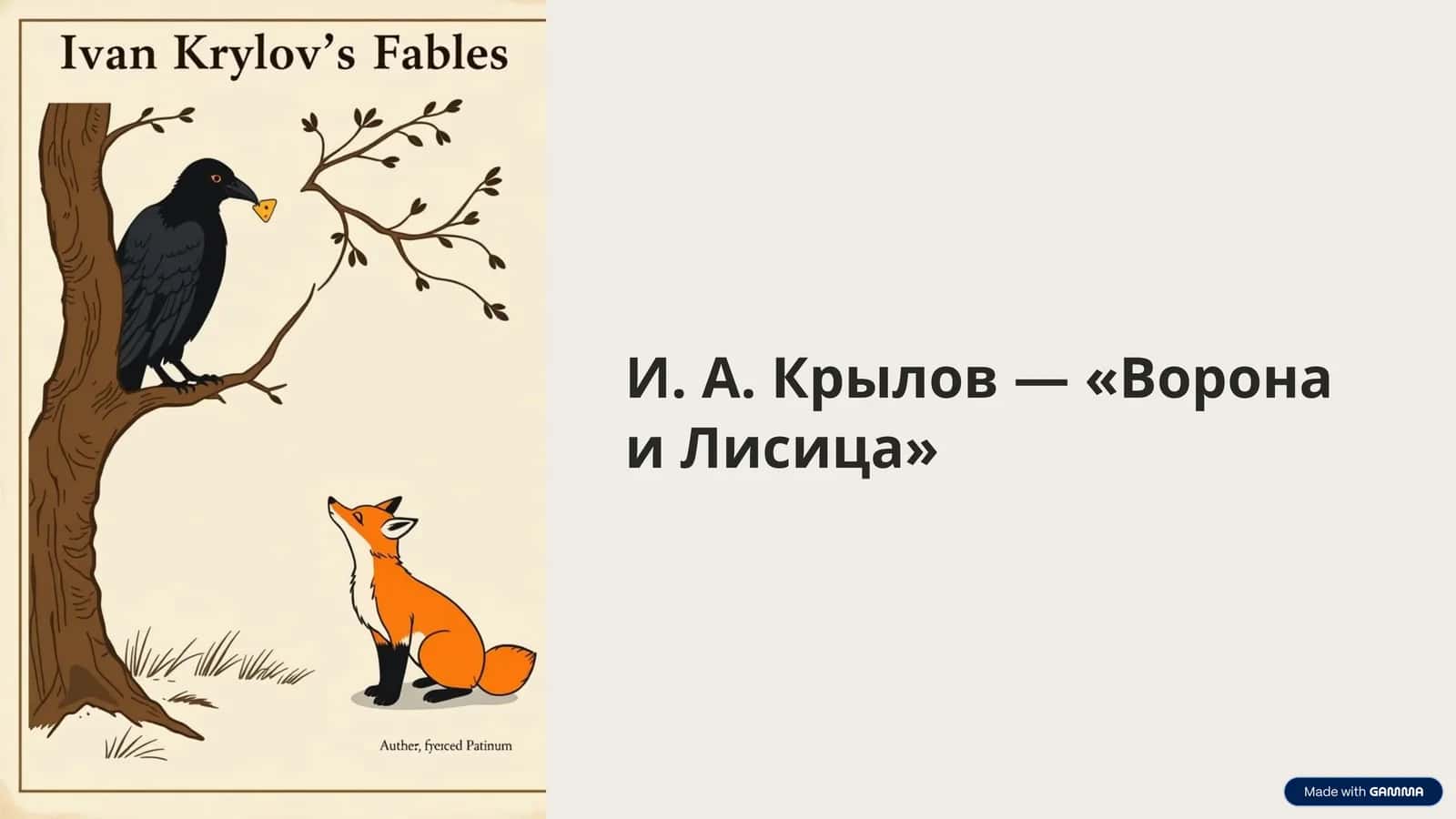 И. А. Крылов — «Ворона и Лисица»